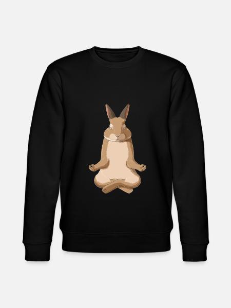 Meditate Rabbit - Stanley/Stella CHANGER Unisex Organic Sweatshirt - black