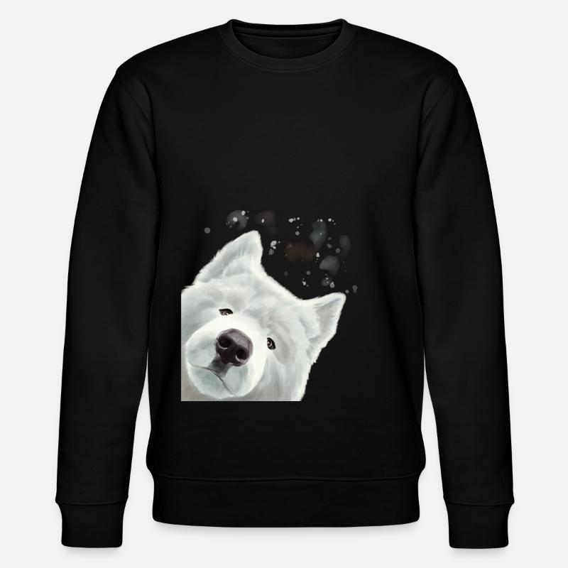 Neugieriges Samojede Hund - Stanley/Stella Unisex Bio-Sweatshirt CHANGER  - Schwarz