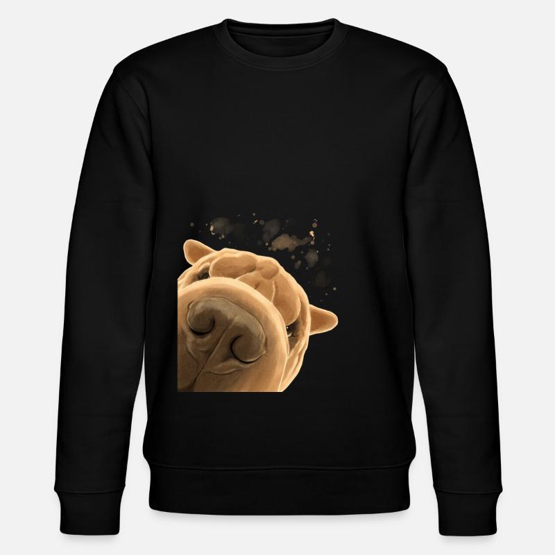 Chien Shar Pei curieux - Sweat bio CHANGER Stanley/Stella Unisexe - noir