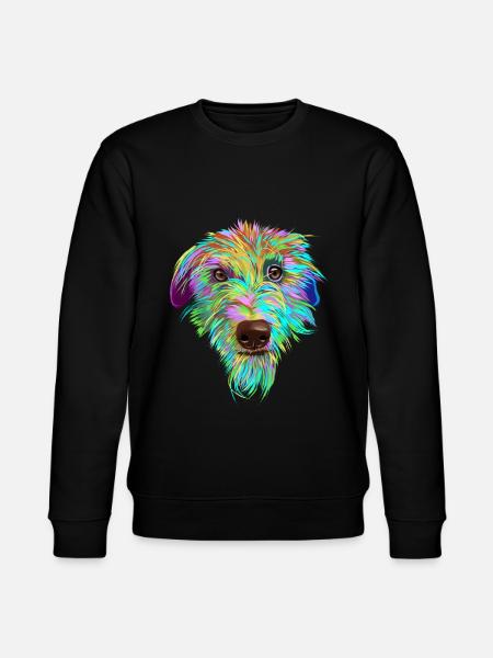 Splash Scottish Deerhound Dog - Stanley/Stella CHANGER Unisex Organic Sweatshirt - black