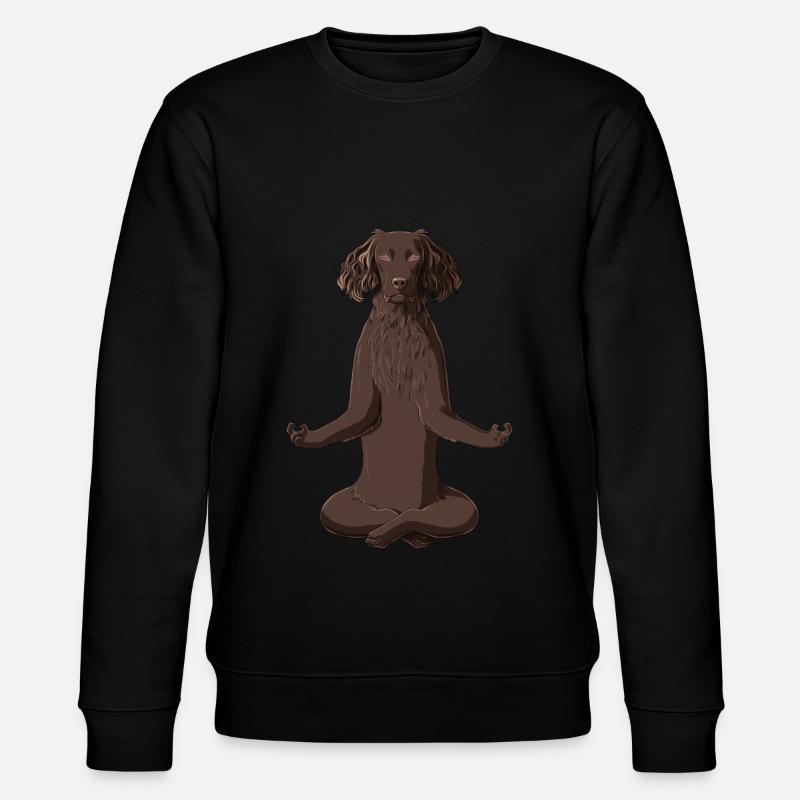 Meditating German Spaniel Dog - Stanley/Stella CHANGER Unisex Organic Sweatshirt - black