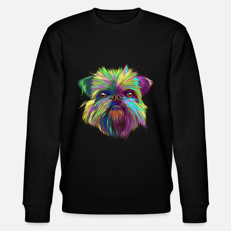 Brussels Griffon Hund - Stanley/Stella Unisex Bio-Sweatshirt CHANGER  - Schwarz