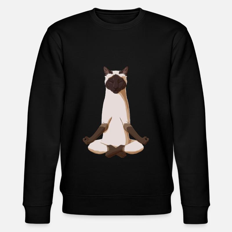 Médittant siamois chat Siamoze - Sweat bio CHANGER Stanley/Stella Unisexe - noir