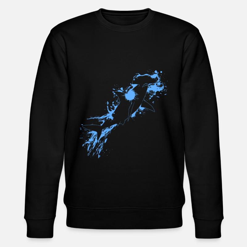 Bleu requin-marteau poisson - Sweat bio CHANGER Stanley/Stella Unisexe - noir