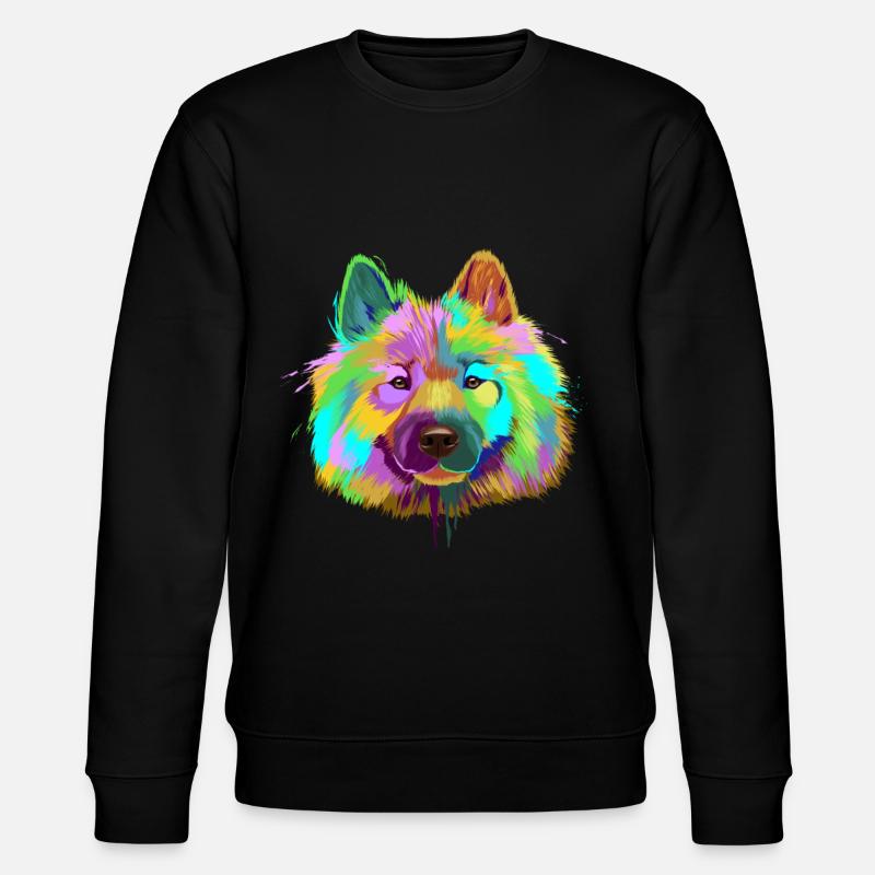 Splash Eurasier Hund - Stanley/Stella Unisex Bio-Sweatshirt CHANGER  - Schwarz