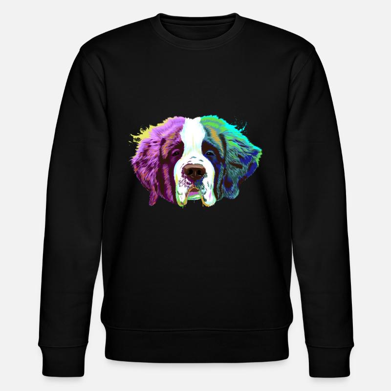 Splash Bernhardiner Hund - Stanley/Stella Unisex Bio-Sweatshirt CHANGER  - Schwarz