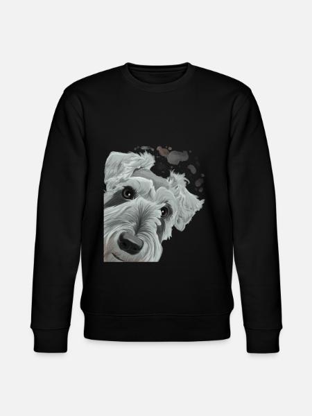 Curious Schnauzer Dog - Stanley/Stella CHANGER Unisex Organic Sweatshirt - black