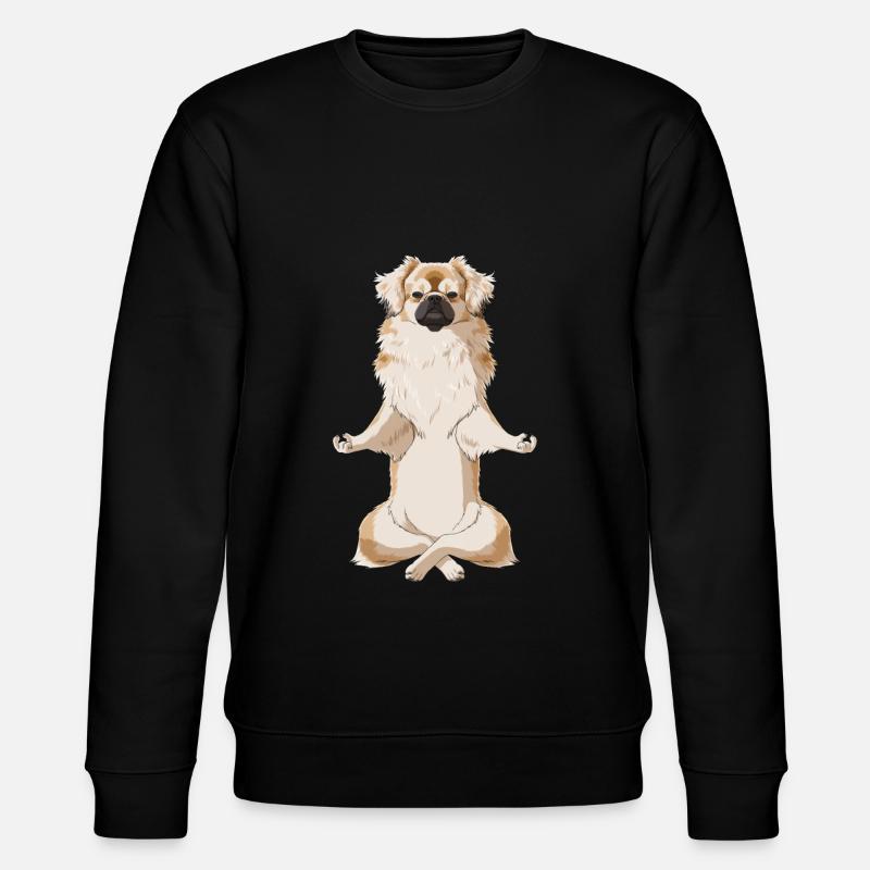 Meditierender TibetSpaniel Hund - Stanley/Stella Unisex Bio-Sweatshirt CHANGER - Schwarz