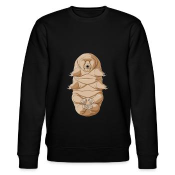 Funny Meditate Tardigrade - Stanley/Stella CHANGER Unisex Organic Sweatshirt - black - Front - Nik (191cm) & Marisol (170cm)