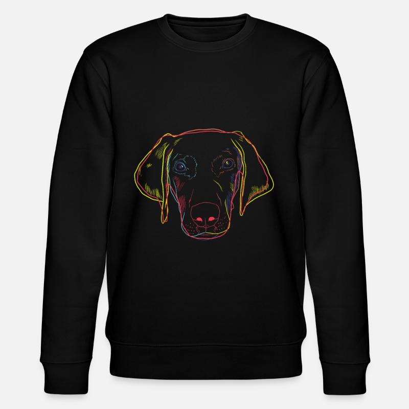 Bunter Weimaraner Hund - Stanley/Stella Unisex Bio-Sweatshirt CHANGER  - Schwarz
