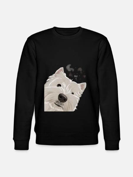 Nysgerrig West Highland Hvid Terrier Hund - Stanley/Stella økologisk unisex-sweatshirt CHANGER  - sort