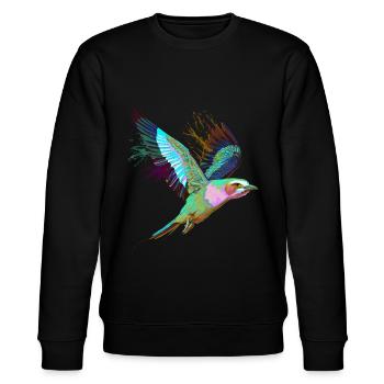 Fliegender Splash Gabelracke Vogel - Stanley/Stella Unisex Bio-Sweatshirt CHANGER  - Schwarz - Vorne - Nik (191cm) & Marisol (170cm)