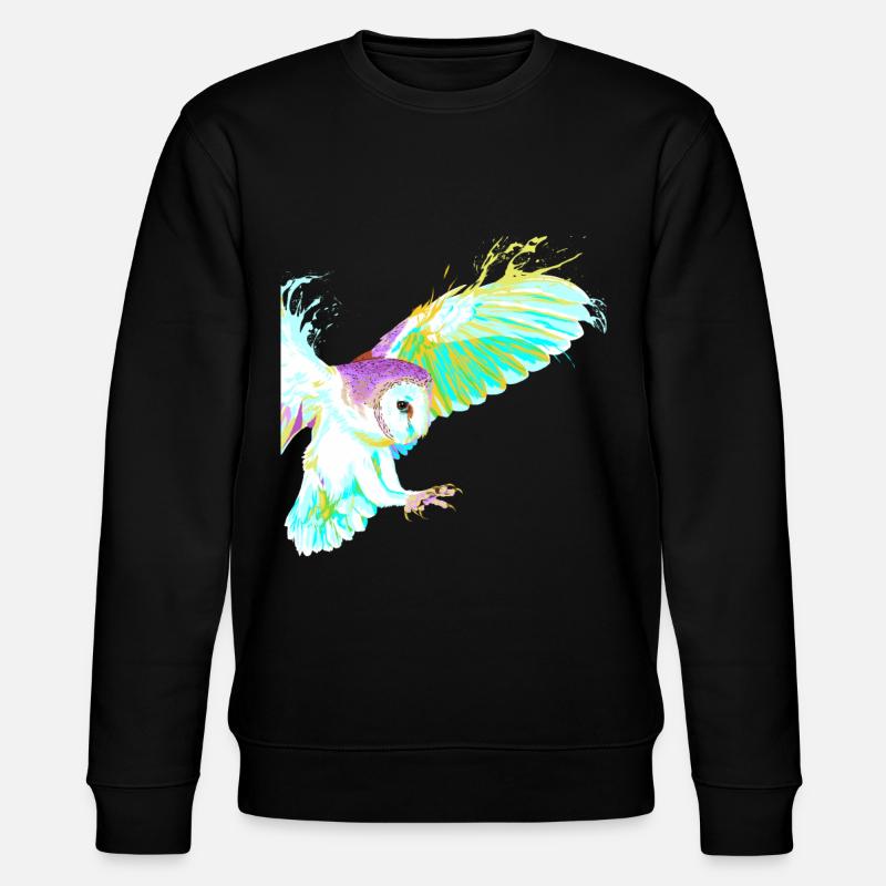 Fliegender Splash Vogel Eule - Stanley/Stella Unisex Bio-Sweatshirt CHANGER  - Schwarz