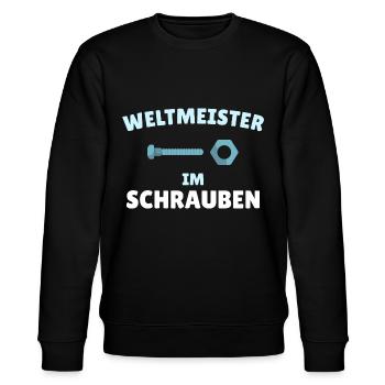 Kfz Mechaniker Mechatroniker Spruch für Schrauber - Stanley/Stella Unisex Bio-Sweatshirt CHANGER  - Schwarz - Vorne - Nik (191cm) & Marisol (170cm)