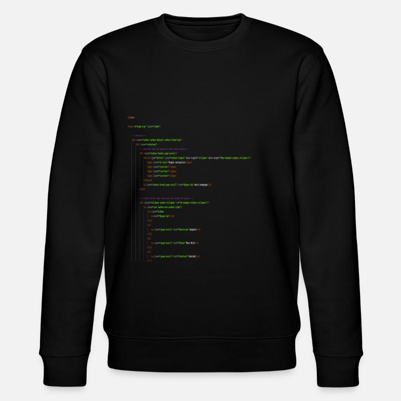 Programmation HTML. Chemise de ballot - Sweat bio CHANGER Stanley/Stella Unisexe - noir