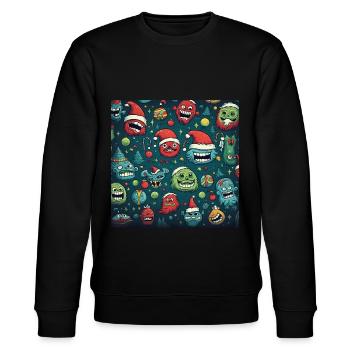 Verrücktes Weihnachts Design - Stanley/Stella Unisex Bio-Sweatshirt CHANGER  - Schwarz - Vorne - Nik (191cm) & Marisol (170cm)