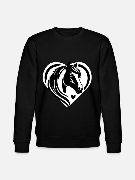Horse Head Heart - Stanley/Stella CHANGER Unisex Organic Sweatshirt - black