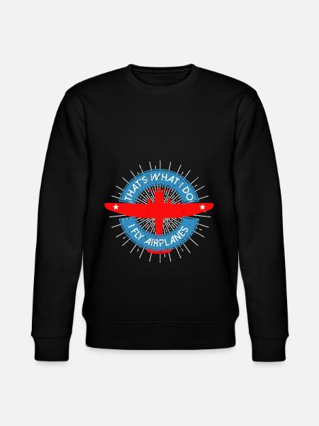 Pilot helicopter transport plane gift - Stanley/Stella CHANGER Unisex Organic Sweatshirt - black