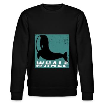 Rorqual à bosse rorqual bleu rorqual gris cadeau baleine requin baleine - Sweat bio CHANGER Stanley/Stella Unisexe - noir - Devant - Nik (191cm) & Marisol (170cm)