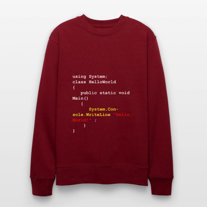 Hello World C # Sharp developer program gift Stanley/Stella CHANGER Unisex Organic Sweatshirt