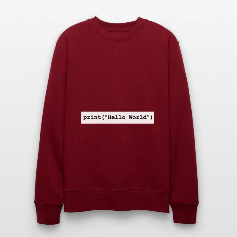 Hello World Python Entwickler Programm Geschenk Stanley/Stella Unisex Bio-Sweatshirt CHANGER 