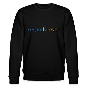 Vegane Forever Blue Gold Blume - Stanley/Stella Unisex Bio-Sweatshirt CHANGER  - Schwarz - Vorne - Nik (191cm) & Marisol (170cm)