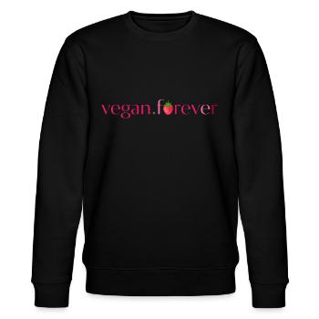 Vegane Himbeere für immer - Stanley/Stella Unisex Bio-Sweatshirt CHANGER  - Schwarz - Vorne - Nik (191cm) & Marisol (170cm)