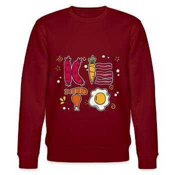 Keto Diet - Stanley/Stella CHANGER Unisex Organic Sweatshirt - burgundy - Front - Nik (191cm) & Marisol (170cm)