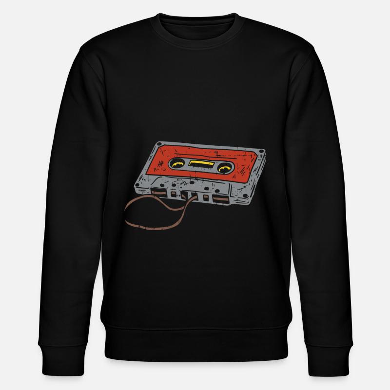 Kassette 90 Oldschool - Stanley/Stella Unisex Bio-Sweatshirt CHANGER  - Schwarz