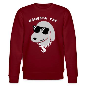 Gangsta Yap - Stanley/Stella Unisex Bio-Sweatshirt CHANGER  - Burgunderrot - Vorne - Nik (191cm) & Marisol (170cm)