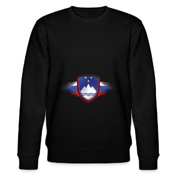 Slowenien - Stanley/Stella Unisex Bio-Sweatshirt CHANGER  - Schwarz - Vorne - Nik (191cm) & Marisol (170cm)