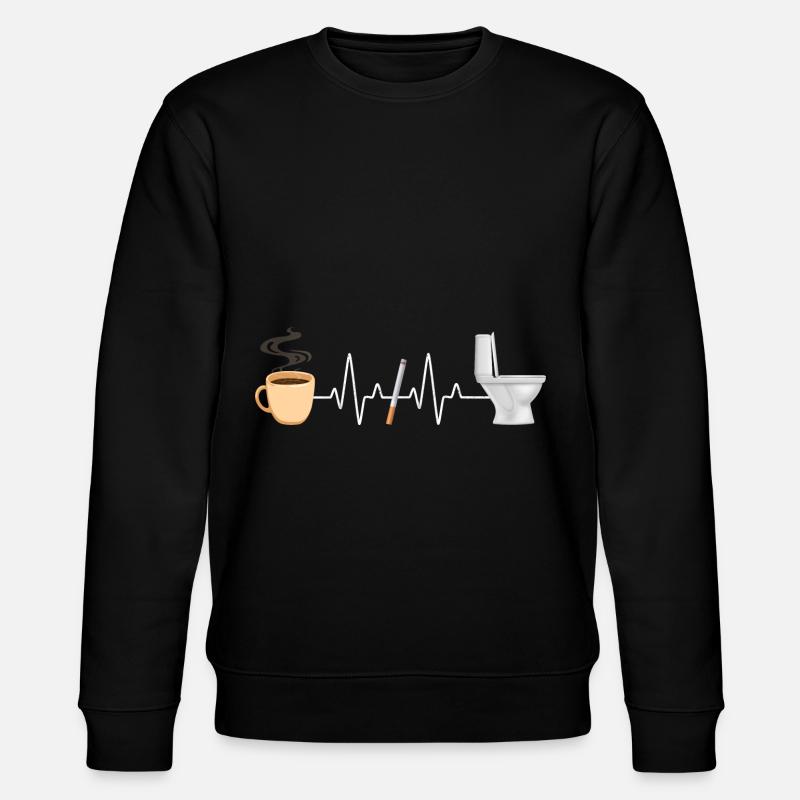 Kaffee Zigarette Toilette Witzig Raucher - Stanley/Stella Unisex Bio-Sweatshirt CHANGER - Schwarz