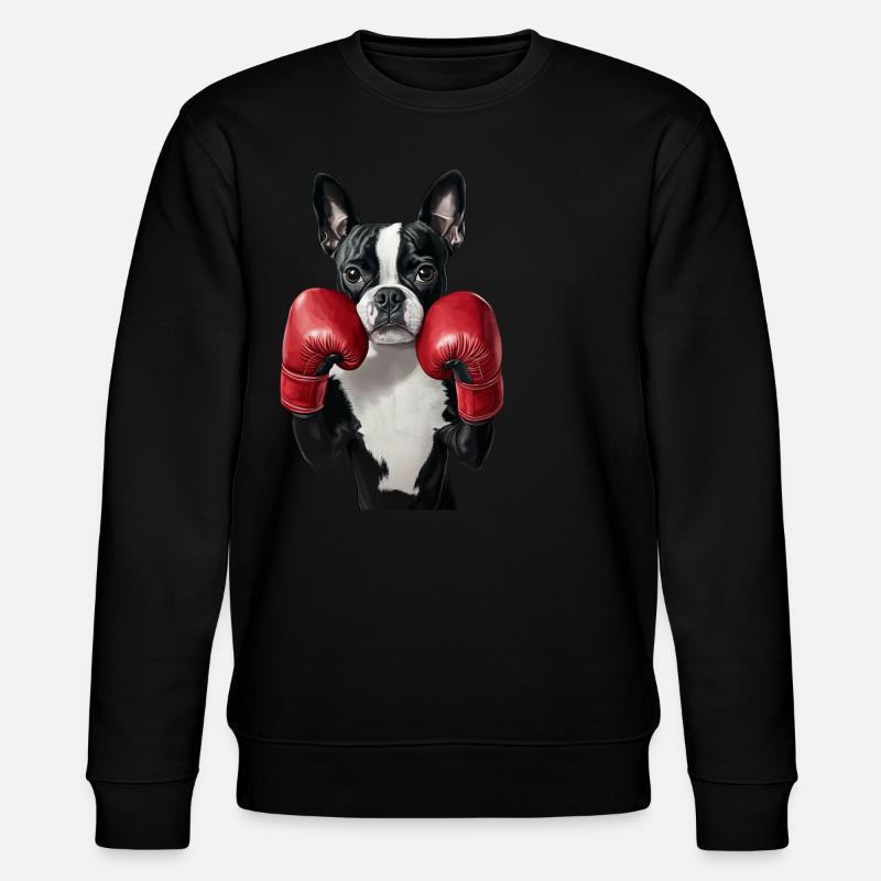 Boston Terrier - Stanley/Stella Unisex Bio-Sweatshirt CHANGER  - Schwarz