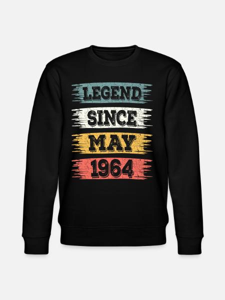 Legend 60 jaar 1964 mei 60 jaar verjaardag - Stanley/Stella Uniseks bio-sweatshirt CHANGER  - zwart