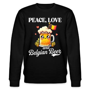 Belgique Paix Amour Et Bière Belge - Sweat bio CHANGER Stanley/Stella Unisexe - noir - Devant - Nik (191cm) & Marisol (170cm)
