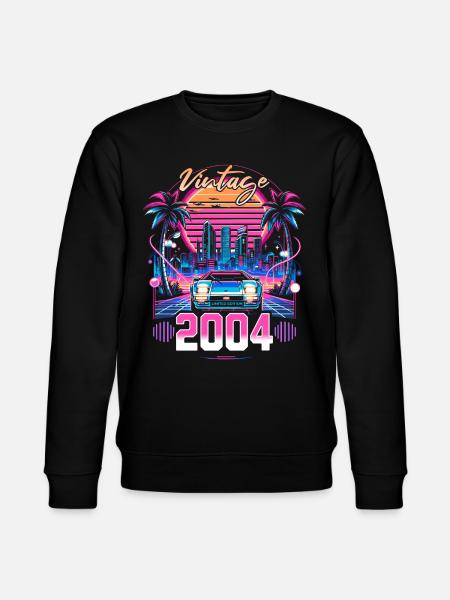 Synthwave Retro 20th Anniversary 2004 - Stanley/Stella CHANGER Unisex Organic Sweatshirt - black