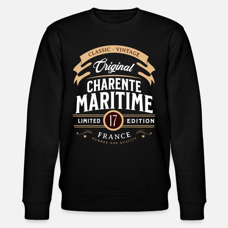 Département Charente-Maritime Frankreich - Stanley/Stella Unisex Bio-Sweatshirt CHANGER  - Schwarz