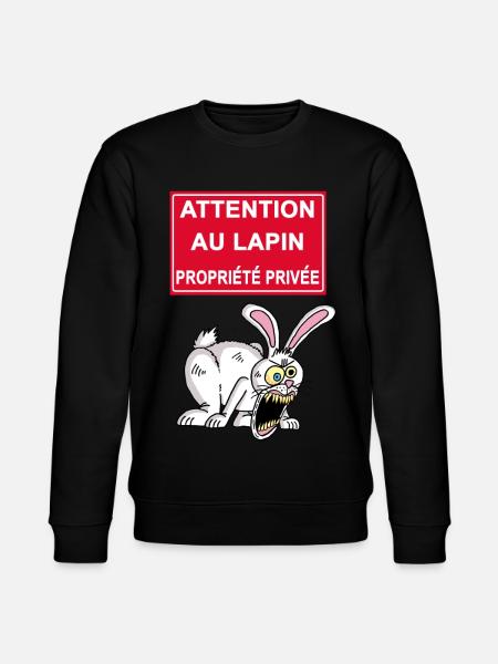 Attention au lapin blanc - Sweat bio CHANGER Stanley/Stella Unisexe - noir