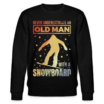 Snowboard Grandpa - Stanley/Stella CHANGER Unisex Organic Sweatshirt - black - Front - Nik (191cm) & Marisol (170cm)