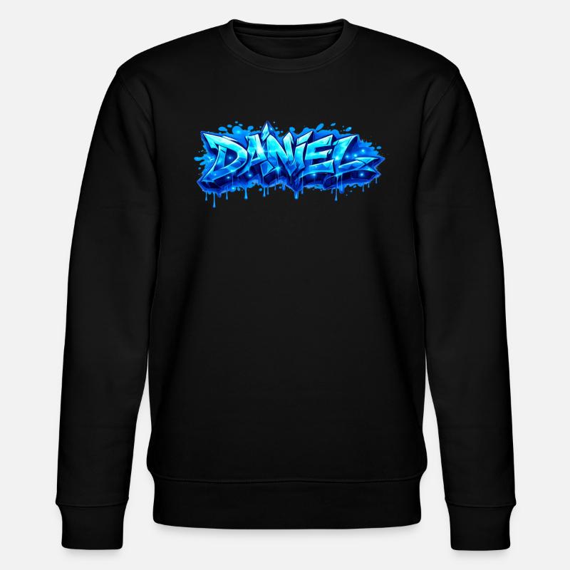 Graffiti DANIEL Name Gift Ideal Printable - Stanley/Stella CHANGER Unisex Organic Sweatshirt - black