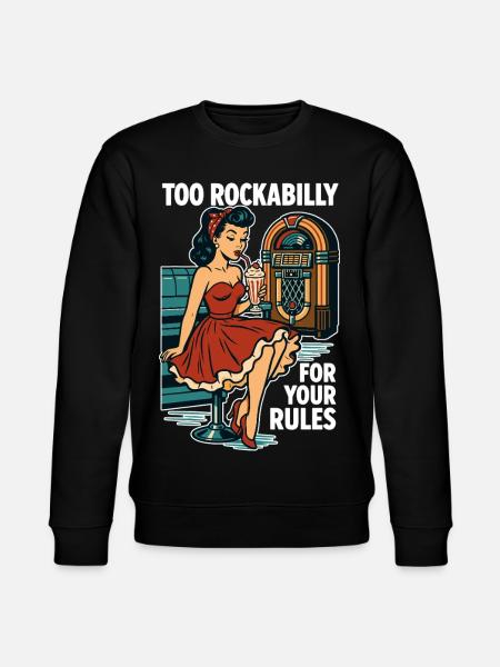 Rockabilly Rebellin 50s Diner Jukebox Retro - Stanley/Stella CHANGER Unisex Organic Sweatshirt - black