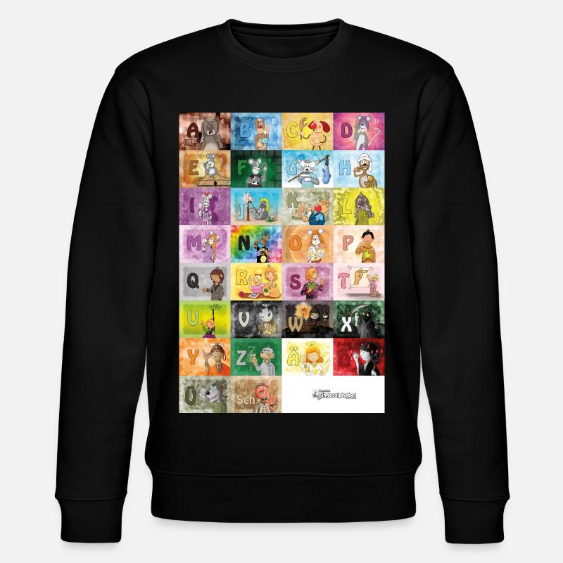 Deutsches Fingeralphabet 1 / - Stanley/Stella Unisex Bio-Sweatshirt CHANGER  - Schwarz