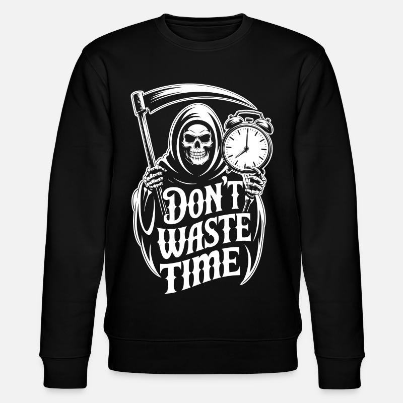 Sensenmann Uhr – Don't Waste Time Motiv - Stanley/Stella Unisex Bio-Sweatshirt CHANGER - Schwarz