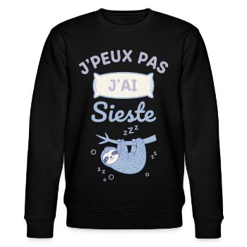 Faultiers süßes Nickerchen - Stanley/Stella Unisex Bio-Sweatshirt CHANGER  - Schwarz - Vorne - Nik (191cm) & Marisol (170cm)