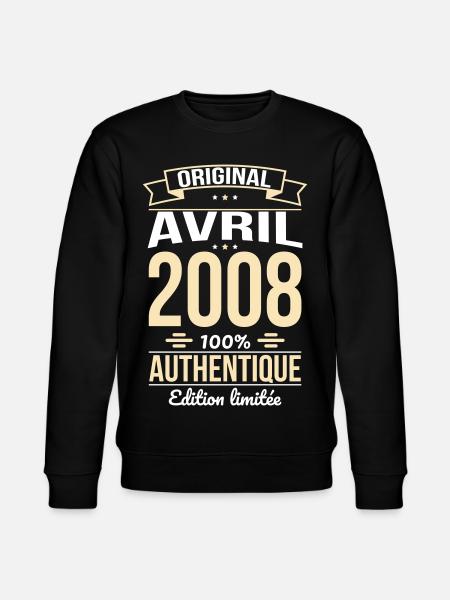 18th Birthday - Original - April 2008 - Stanley/Stella CHANGER Unisex Organic Sweatshirt - black