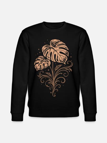 Monstera – Botanical Boho Nature Motif - Stanley/Stella CHANGER Unisex Organic Sweatshirt - black