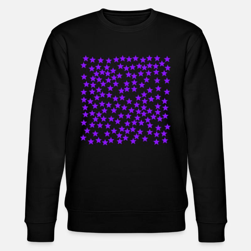 Lila Sterne Geschenkidee Violett - Stanley/Stella Unisex Bio-Sweatshirt CHANGER  - Schwarz