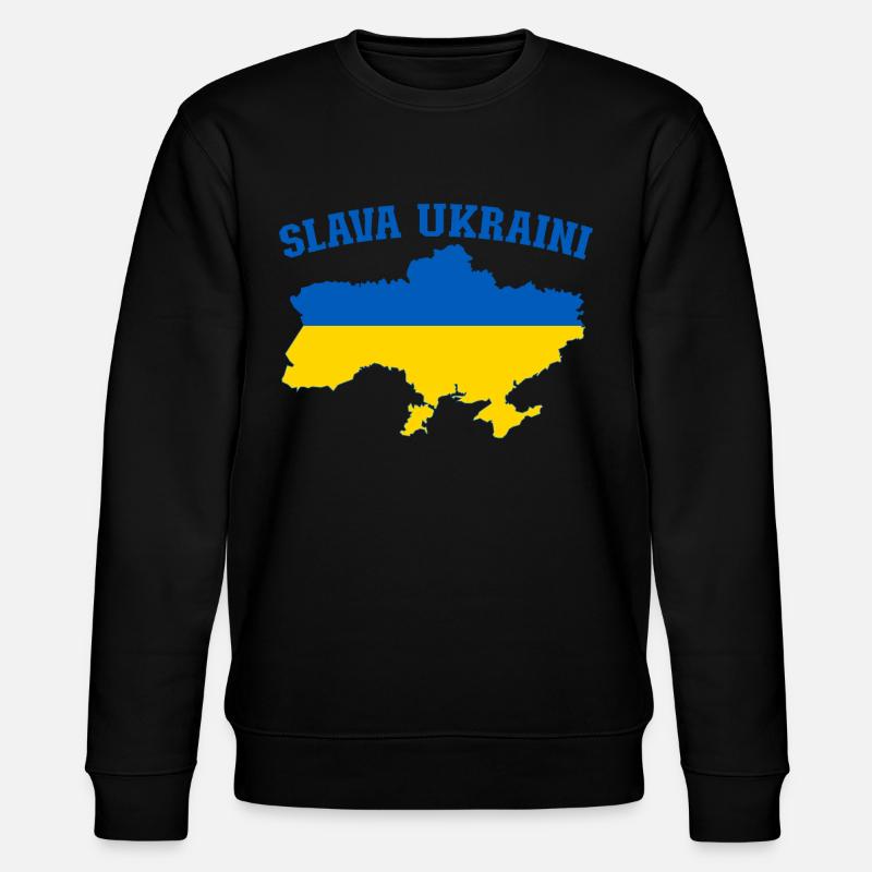 Ukraine Slava Ukraine Flagge - Stanley/Stella Unisex Bio-Sweatshirt CHANGER - Schwarz