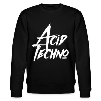 ACID TECHNO ACIDTECHNO - Stanley/Stella Unisex Bio-Sweatshirt CHANGER  - Schwarz - Vorne - Nik (191cm) & Marisol (170cm)