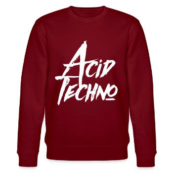ACID TECHNO ACIDTECHNO - Stanley/Stella CHANGER Unisex Organic Sweatshirt - burgundy - Front - Nik (191cm) & Marisol (170cm)